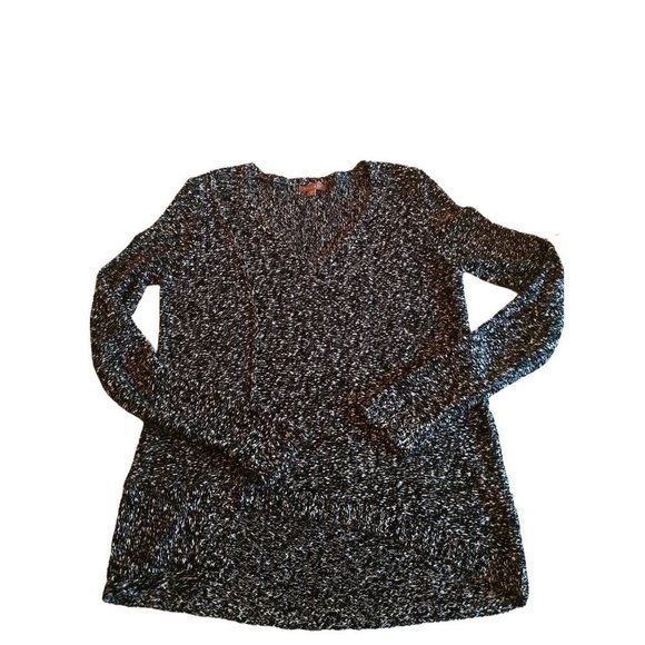 LILLA‎ P Black White Heathered Asymmetrical Knit Sweater SIZE M - Picture 13 of 14